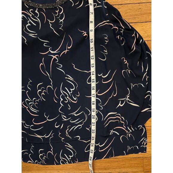 Womens Size XL Juicy Couture Blouse Blue Geometric Sleeveless Rhinestone - Picture 6 of 6